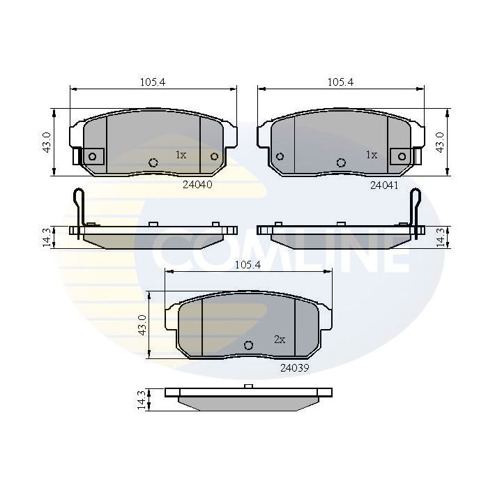 Stabdžių trinkelių rinkinys, diskinis stabdys COMLINE CBP31283