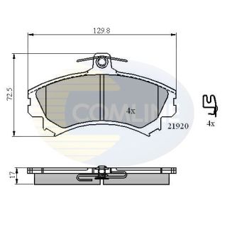 Stabdžių trinkelių rinkinys, diskinis stabdys COMLINE CBP31304