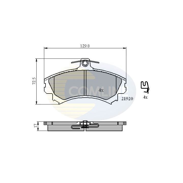 Stabdžių trinkelių rinkinys, diskinis stabdys COMLINE CBP31304