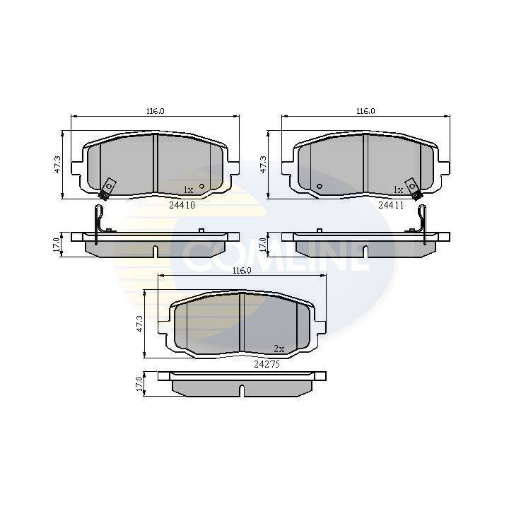 Stabdžių trinkelių rinkinys, diskinis stabdys COMLINE CBP31319