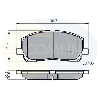 Stabdžių trinkelių rinkinys, diskinis stabdys COMLINE CBP31507