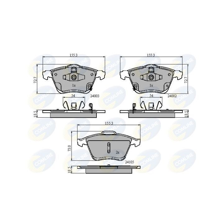Stabdžių trinkelių rinkinys, diskinis stabdys COMLINE CBP31522