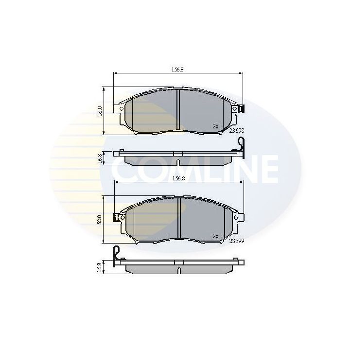Stabdžių trinkelių rinkinys, diskinis stabdys COMLINE CBP31524