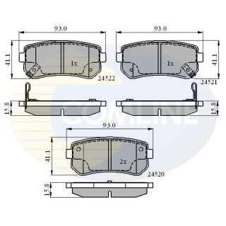 Stabdžių trinkelių rinkinys, diskinis stabdys COMLINE CBP31543