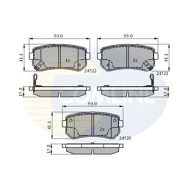 Stabdžių trinkelių rinkinys, diskinis stabdys COMLINE CBP31543