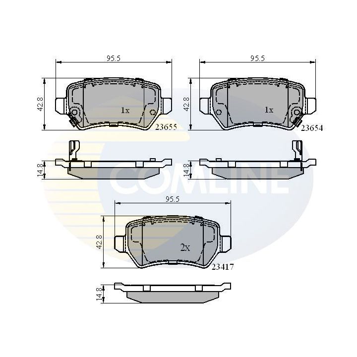 Stabdžių trinkelių rinkinys, diskinis stabdys COMLINE CBP31551