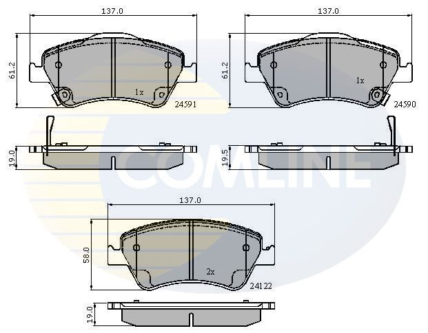 Stabdžių trinkelių rinkinys, diskinis stabdys COMLINE CBP31576