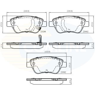 Stabdžių trinkelių rinkinys, diskinis stabdys COMLINE CBP31594