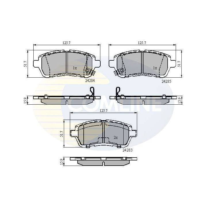 Stabdžių trinkelių rinkinys, diskinis stabdys COMLINE CBP31620