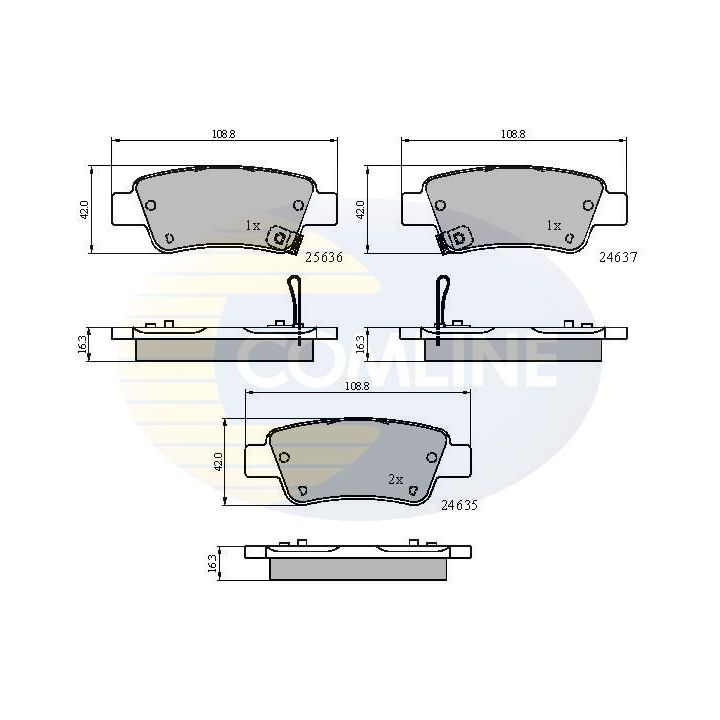 Stabdžių trinkelių rinkinys, diskinis stabdys COMLINE CBP31674