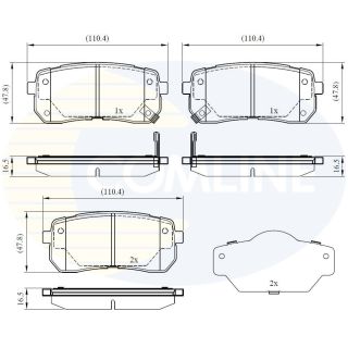 Stabdžių trinkelių rinkinys, diskinis stabdys COMLINE CBP31675