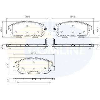 Stabdžių trinkelių rinkinys, diskinis stabdys COMLINE CBP31676