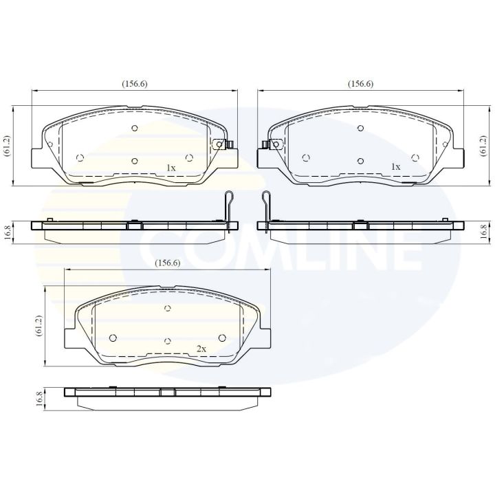 Stabdžių trinkelių rinkinys, diskinis stabdys COMLINE CBP31676