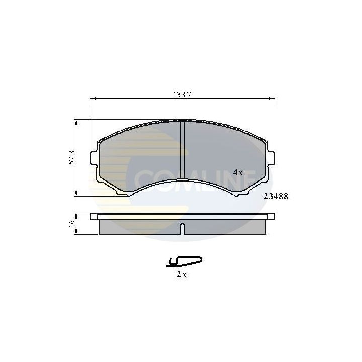 Stabdžių trinkelių rinkinys, diskinis stabdys COMLINE CBP3172