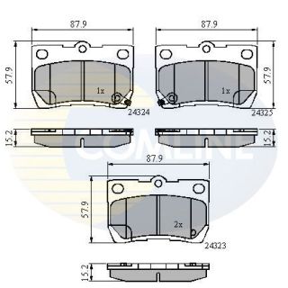 Stabdžių trinkelių rinkinys, diskinis stabdys COMLINE CBP31729
