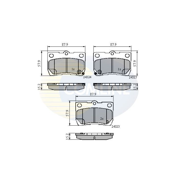 Stabdžių trinkelių rinkinys, diskinis stabdys COMLINE CBP31729