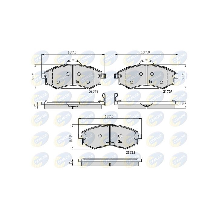 Stabdžių trinkelių rinkinys, diskinis stabdys COMLINE CBP31741