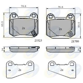 Stabdžių trinkelių rinkinys, diskinis stabdys COMLINE CBP31755