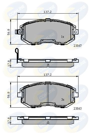 Stabdžių trinkelių rinkinys, diskinis stabdys COMLINE CBP31760
