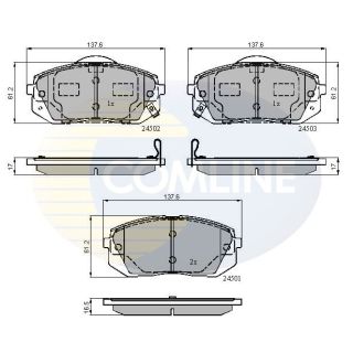 Stabdžių trinkelių rinkinys, diskinis stabdys COMLINE CBP31768