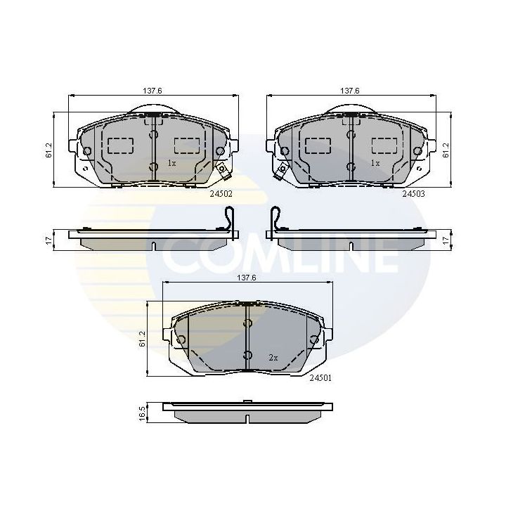 Stabdžių trinkelių rinkinys, diskinis stabdys COMLINE CBP31768