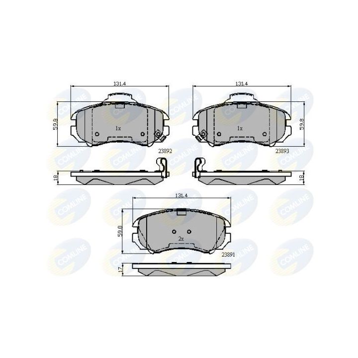 Stabdžių trinkelių rinkinys, diskinis stabdys COMLINE CBP31774