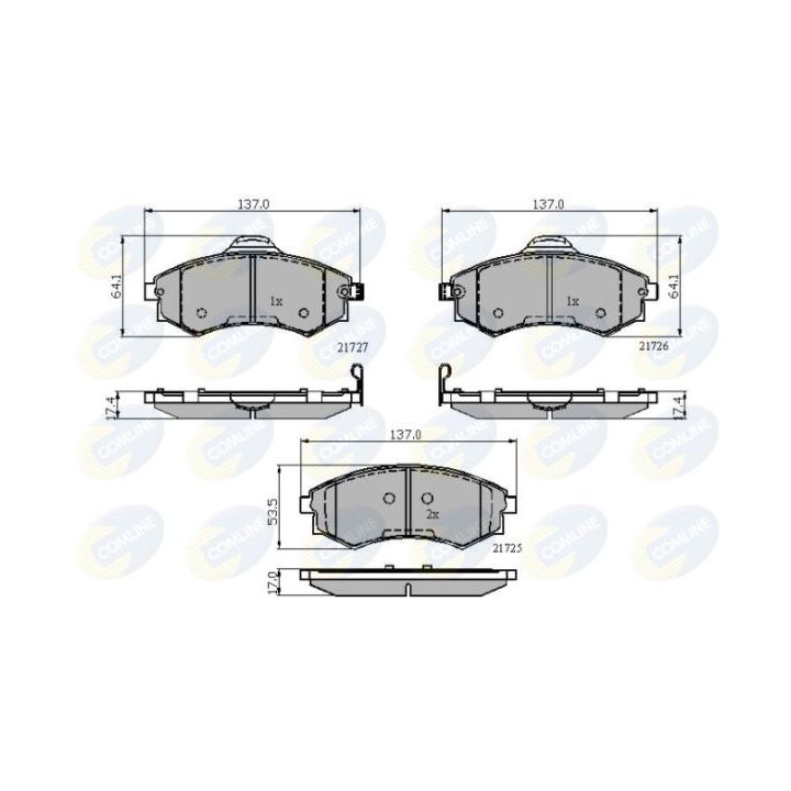 Stabdžių trinkelių rinkinys, diskinis stabdys COMLINE CBP31781