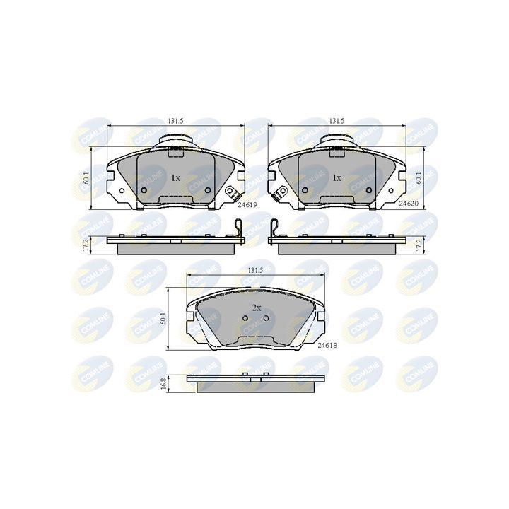 Stabdžių trinkelių rinkinys, diskinis stabdys COMLINE CBP31788