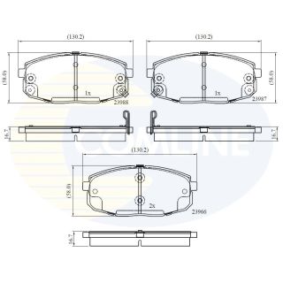 Stabdžių trinkelių rinkinys, diskinis stabdys COMLINE CBP31798