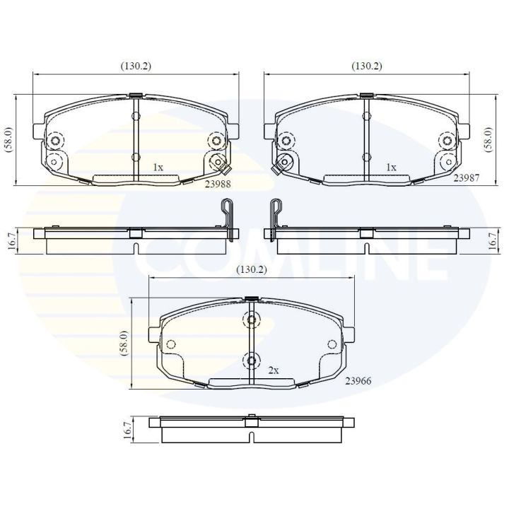 Stabdžių trinkelių rinkinys, diskinis stabdys COMLINE CBP31798