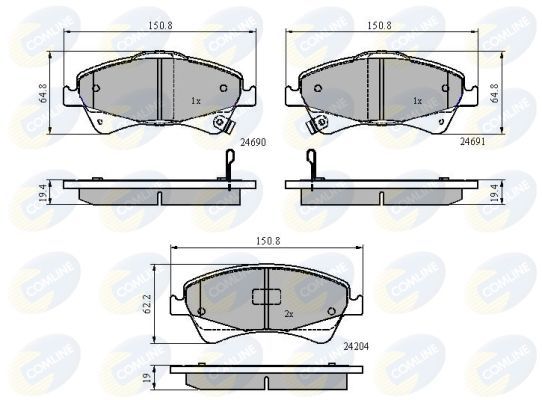 Stabdžių trinkelių rinkinys, diskinis stabdys COMLINE CBP31799