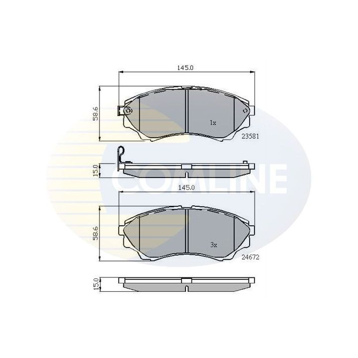 Stabdžių trinkelių rinkinys, diskinis stabdys COMLINE CBP32012