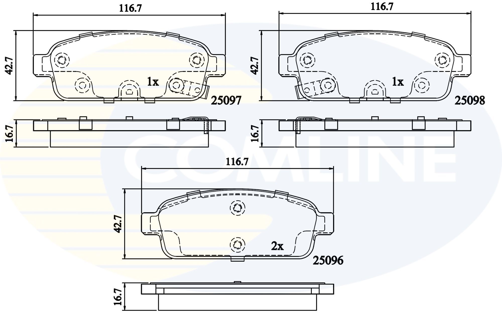 Stabdžių trinkelių rinkinys, diskinis stabdys COMLINE CBP32024