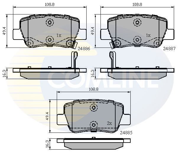 Stabdžių trinkelių rinkinys, diskinis stabdys COMLINE CBP32026