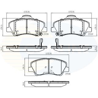 Stabdžių trinkelių rinkinys, diskinis stabdys COMLINE CBP32040