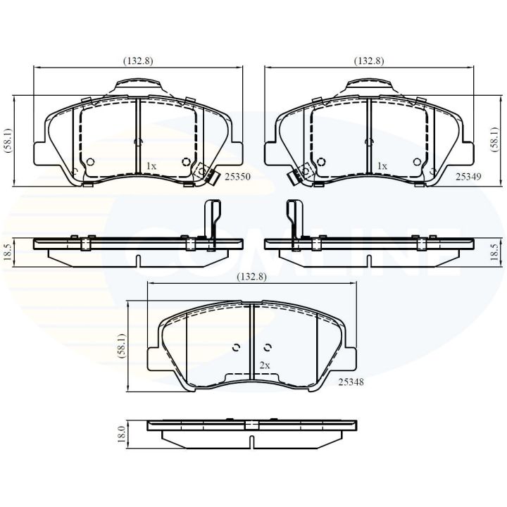 Stabdžių trinkelių rinkinys, diskinis stabdys COMLINE CBP32040