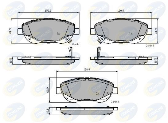 Stabdžių trinkelių rinkinys, diskinis stabdys COMLINE CBP32119
