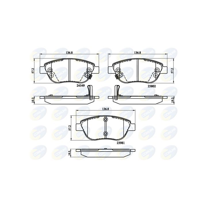 Stabdžių trinkelių rinkinys, diskinis stabdys COMLINE CBP32141