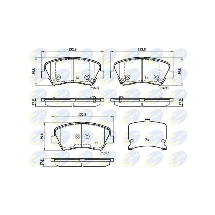 Stabdžių trinkelių rinkinys, diskinis stabdys COMLINE CBP32152