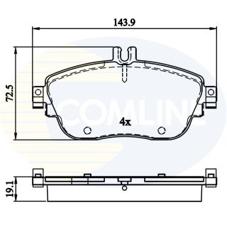 Stabdžių trinkelių rinkinys, diskinis stabdys COMLINE CBP32208