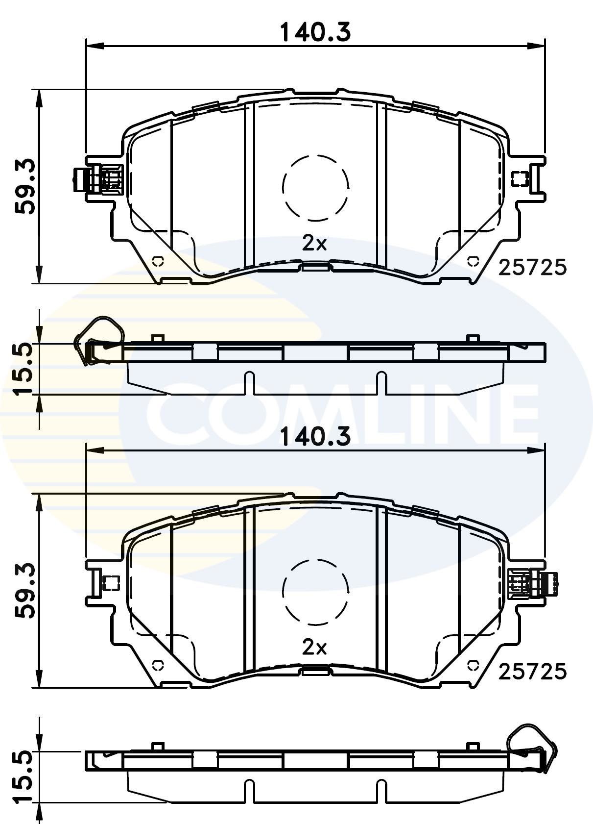Stabdžių trinkelių rinkinys, diskinis stabdys COMLINE CBP32237