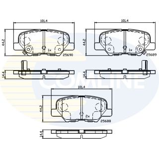 Stabdžių trinkelių rinkinys, diskinis stabdys COMLINE CBP32238
