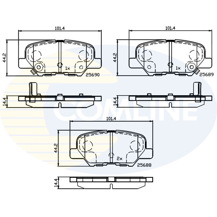 Stabdžių trinkelių rinkinys, diskinis stabdys COMLINE CBP32238