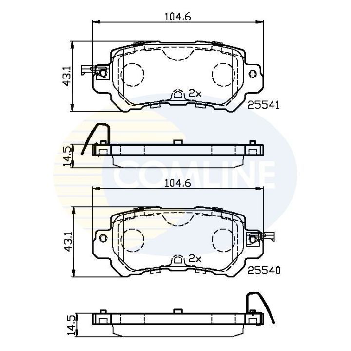 Stabdžių trinkelių rinkinys, diskinis stabdys COMLINE CBP32241