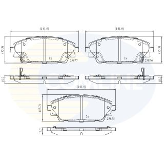 Stabdžių trinkelių rinkinys, diskinis stabdys COMLINE CBP32242