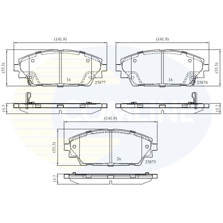 Stabdžių trinkelių rinkinys, diskinis stabdys COMLINE CBP32242