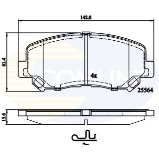 Stabdžių trinkelių rinkinys, diskinis stabdys COMLINE CBP32252