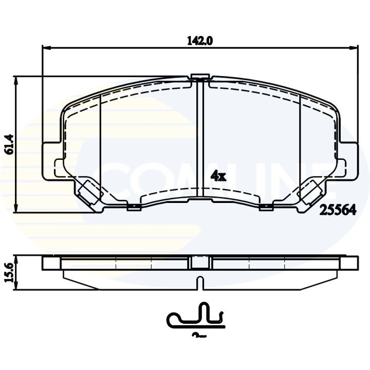Stabdžių trinkelių rinkinys, diskinis stabdys COMLINE CBP32252