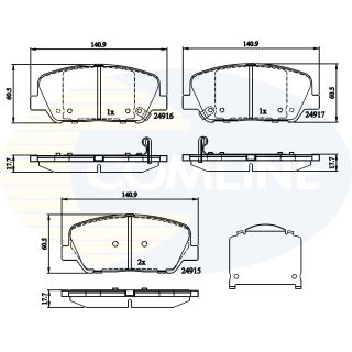 Stabdžių trinkelių rinkinys, diskinis stabdys COMLINE CBP32259