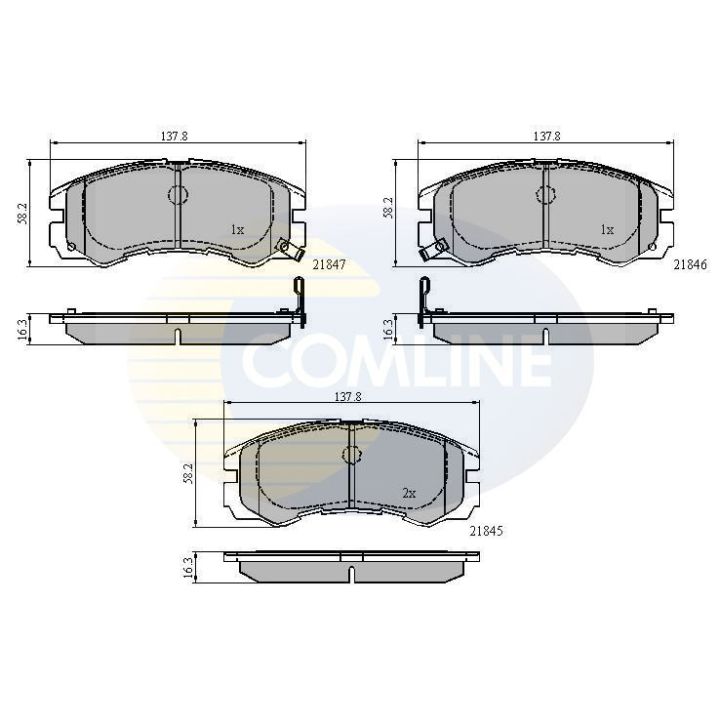 Stabdžių trinkelių rinkinys, diskinis stabdys COMLINE CBP3229